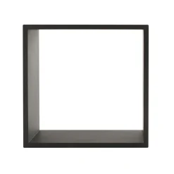 Lot de 3 étagères bois (H15-20-25 cm) Cube Noir