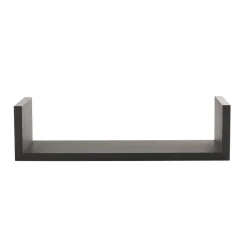 Lot de 3 étagères murales en bois (L22-32-42 cm) Bord Noir