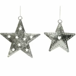 Lot de 2 étoiles de Noël (H11 cm) Metalia Argent