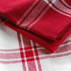 Lot de 2 torchons coton recyclé Cuisiline Bordeaux