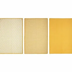 Lot de 3 torchons Geom Jaune ocre