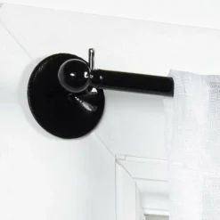 Lot de 2 tringles voilage extensibles rondes (L60 à 80 cm) Rona Noires