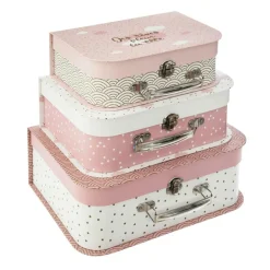 Lot de 3 valises gigognes enfant Douceur Rose