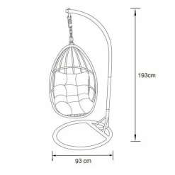 Loveuse suspendue en résine tressée Coral Naturel