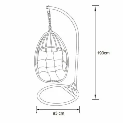 Loveuse suspendue en résine tressée Coral Gris anthracite