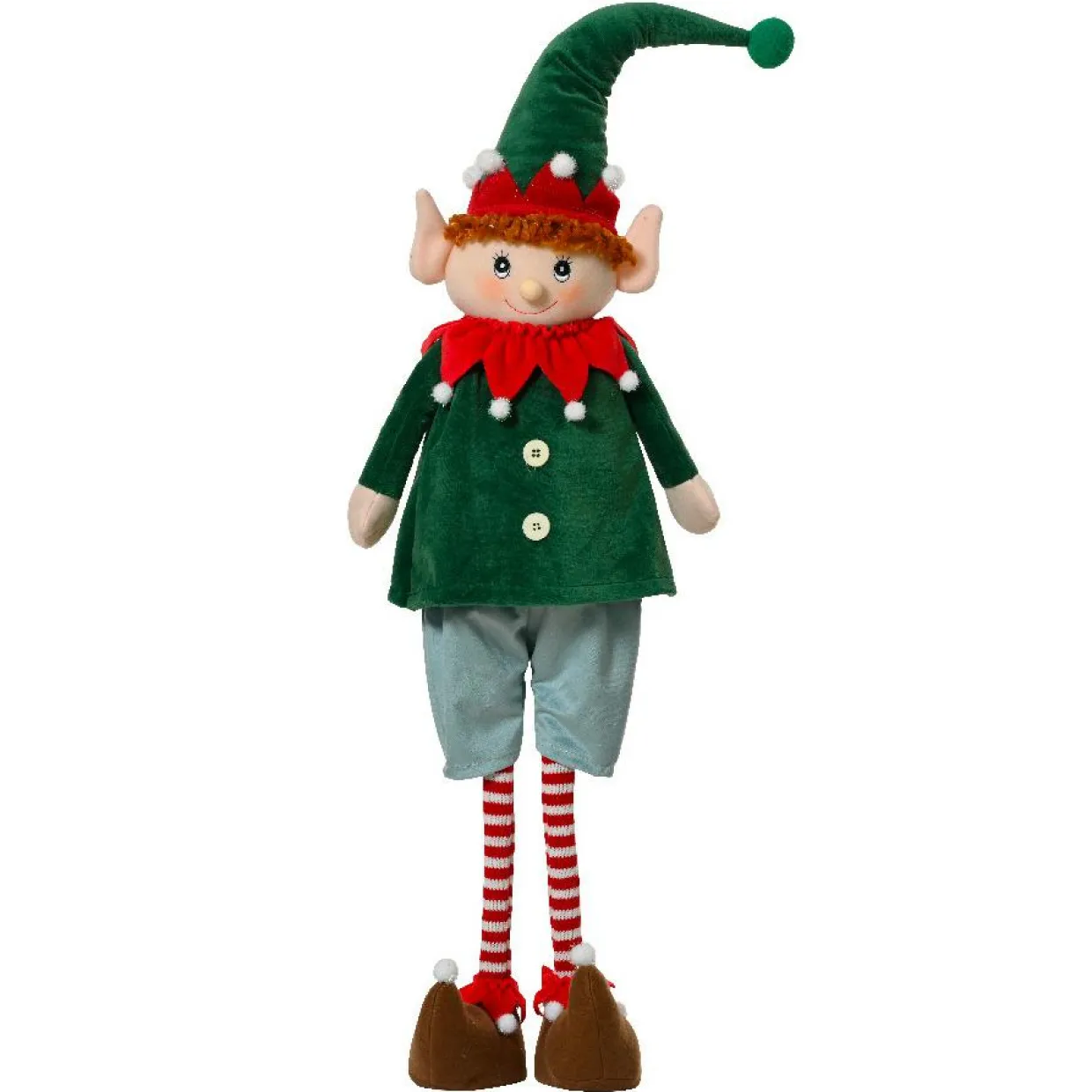 Lutin de Noël debout (H95 cm) Elfe Malo Vert