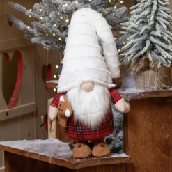 Lutin de Noël (H65 cm) Gluk Dormeur en pyjama bonnet Blanc