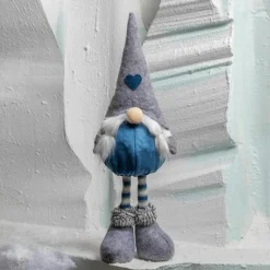 Lutin de Noël (H50 cm) Huguette chapeau pointu Gris