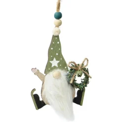 Lutin de Noël à suspendre (H11 cm) Ma couronne Vert
