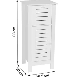 Meuble bas de salle de bain (37 x H83 cm) Santorin Blanc