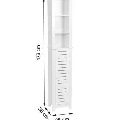 Meuble colonne salle de bain (35 x H173 cm) Santorin Blanc