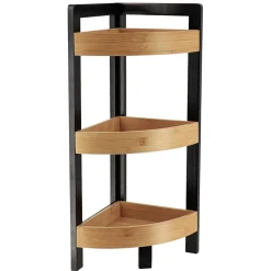 Meuble d'angle 3 étagères bambou (23 x H61 cm) Harmonie Noir
