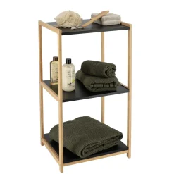 Meuble de rangement bambou 3 étagères (35 x H68 cm) Harmonie Noir