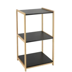 Meuble de rangement bambou 3 étagères (35 x H68 cm) Harmonie Noir