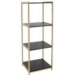 Meuble de rangement bambou 4 étagères (35 x H102 cm) Harmonie Noir