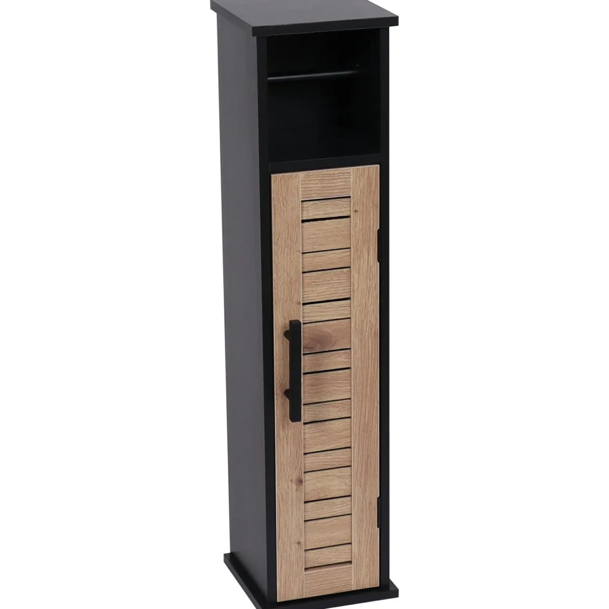 Meuble dérouleur papier toilette avec réserve (H75 cm) Bergen Noir