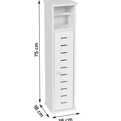 Meuble dérouleur papier toilette avec réserve (H75 cm) Santorin Blanc