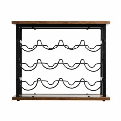Meuble range-bouteilles industriel 12 emplacements (H40 cm) Auguste Noir