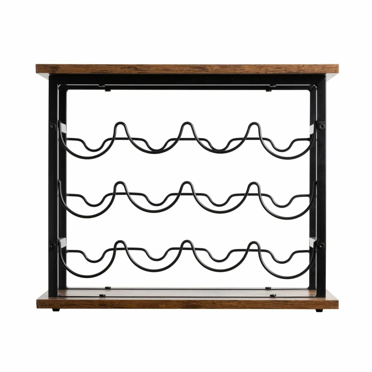 Meuble range-bouteilles industriel 12 emplacements (H40 cm) Auguste Noir