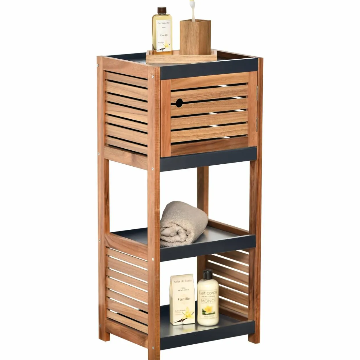 Meuble rangement 4 étagères (36 x H83 cm) Elément Acacia