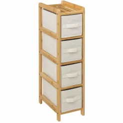Meuble étroit paniers 4 niveaux (19 x H78.5 cm) Tidy box Ecru