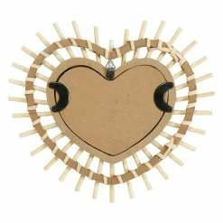 Miroir mural en bambou (H22 cm) Coeur Naturel