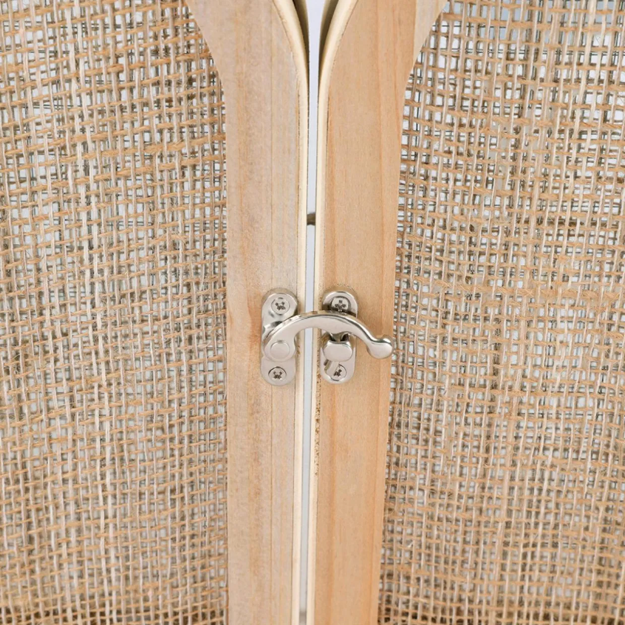 Miroir mural en bois (H45 cm) Porte battante Naturel