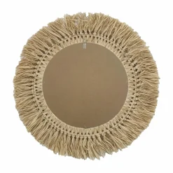 Miroir mural rond en fibres naturelles (D50 cm) Makira Beige