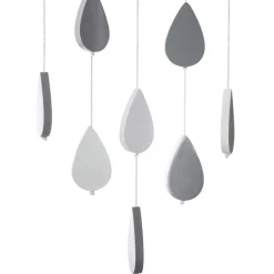 Mobile bébé bois et coton (H57.5 cm) Nuage Gris
