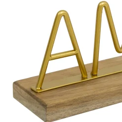 Mot à poser métal et bois (25,5 cm) Amour Or