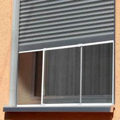 Moustiquaire fenêtre cadre extensible (H50 x L 70 / 130 cm) Blanc et gris