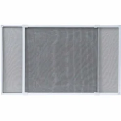 Moustiquaire fenêtre cadre extensible (H50 x L 70 / 130 cm) Blanc et gris