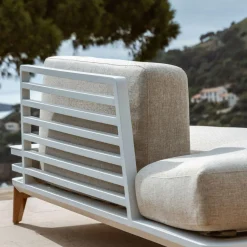 Méridienne de jardin en aluminium Monte Carlo Blanc et taupe