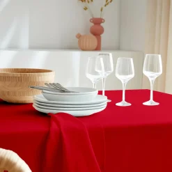 Nappe carrée anti tache (100 x 100 cm) Elise Rouge