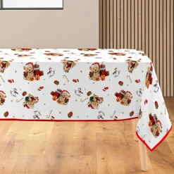 Nappe de Noël rectangulaire anti tache (150 x 300 cm) Oursons