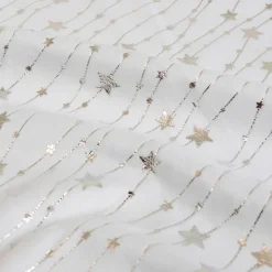 Nappe de Noël rectangulaire (140 x 360 cm) Pluie d'étoiles Blanche