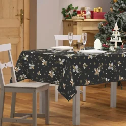 Nappe de Noël rectangulaire (150 x 240 cm) Guido Gris anthracite