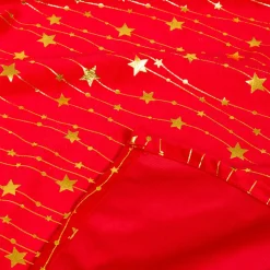 Nappe de Noël rectangulaire (140 x 240 cm) Pluie d'étoiles Rouge et doré