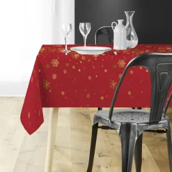 Nappe de Noël rectangulaire (150 x 240 cm) Constellation Rouge et doré