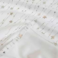 Nappe de Noël rectangulaire (140 x 240 cm) Pluie d'étoiles Blanche