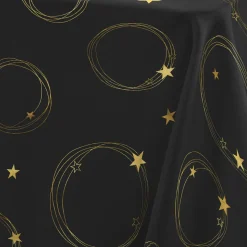 Nappe de Noël rectangulaire (150 x 300 cm) Star Noir et or