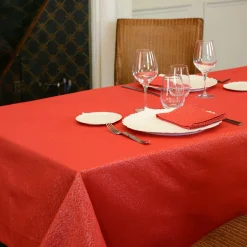 Nappe de Noël rectangulaire (150 x 350 cm) Etincelle Rouge