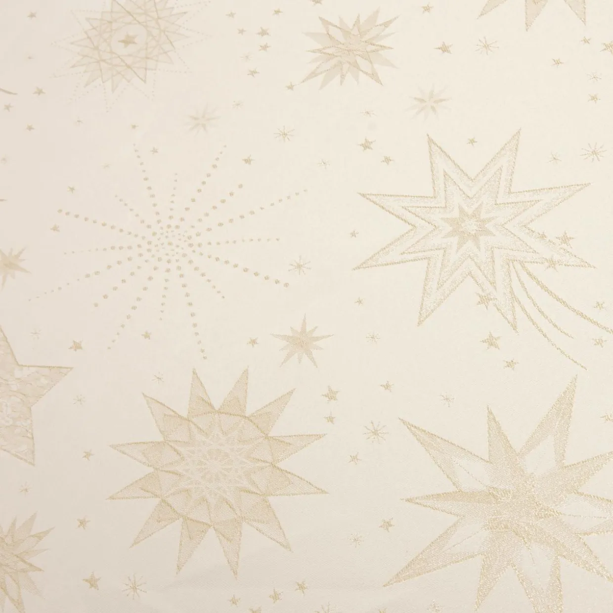 Nappe de Noël rectangulaire (140 x 240 cm) Nuit étoilée Beige et doré