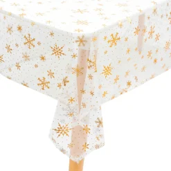 Nappe de Noël rectangulaire (140 x 360 cm) Flocon de neige Blanc
