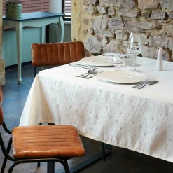 Nappe de Noël rectangulaire (145 x 300 cm) Facette Blanc