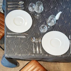 Nappe de Noël rectangulaire (145 x 300 cm) Facette Anthracite