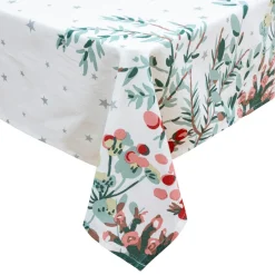 Nappe de Noël rectangulaire (360 x 140 cm) Noël Nature Blanc