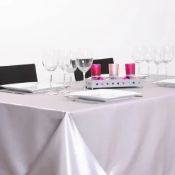 Nappe de Noël rectangulaire (140 x 240 cm) Satin Argent