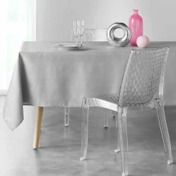 Nappe de Noël rectangulaire (140 x 240 cm) Etoiles Gris