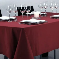 Nappe rectangulaire anti tache (140 x 240 cm) Lina Rouge bordeaux